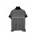 Women's Knitted Jacquard Turtleneck Swallow Gird Poncho Cape